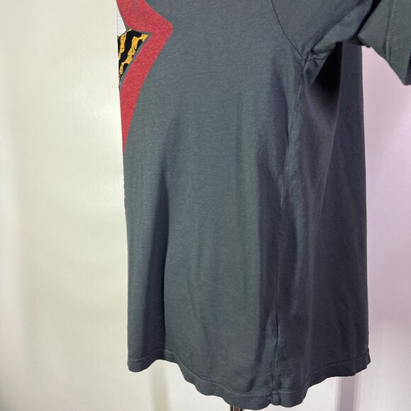 Daydreamer for Free People Size M Rolling Stones Flocked Leopard Tongue Graphic - Picture 6 of 11